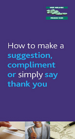 How to make a suggestion, complaint or say thank you